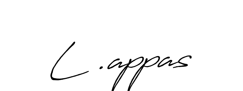 The best way (Antro_Vectra_Bolder) to make a short signature is to pick only two or three words in your name. The name L .appas include a total of six letters. For converting this name. L .appas signature style 7 images and pictures png