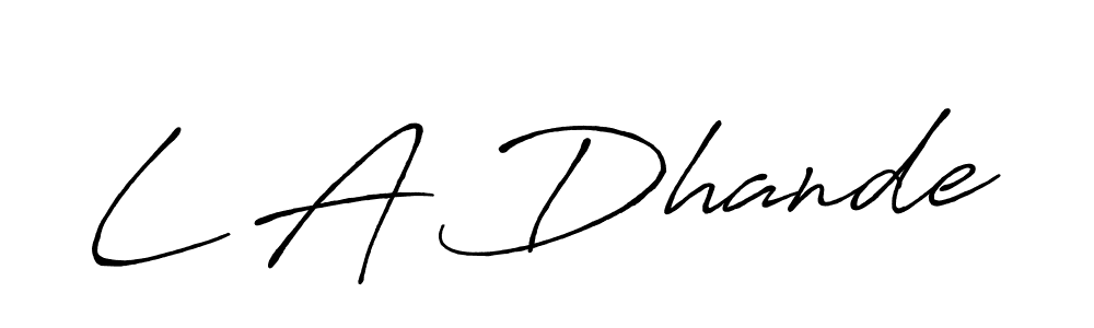 You can use this online signature creator to create a handwritten signature for the name L A Dhande. This is the best online autograph maker. L A Dhande signature style 7 images and pictures png