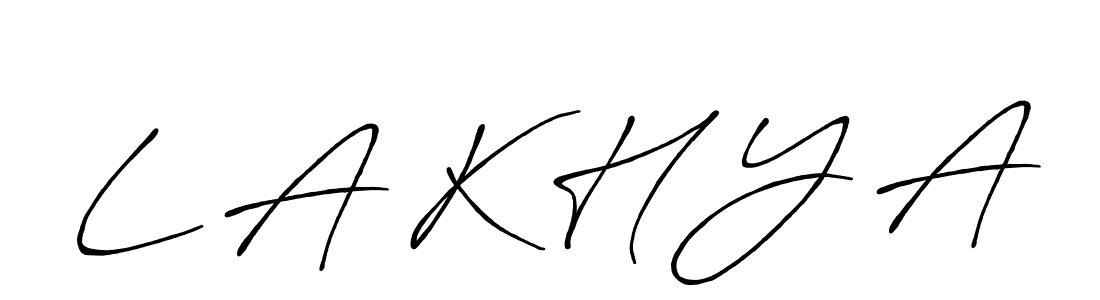 Use a signature maker to create a handwritten signature online. With this signature software, you can design (Antro_Vectra_Bolder) your own signature for name L A K H Y A. L A K H Y A signature style 7 images and pictures png