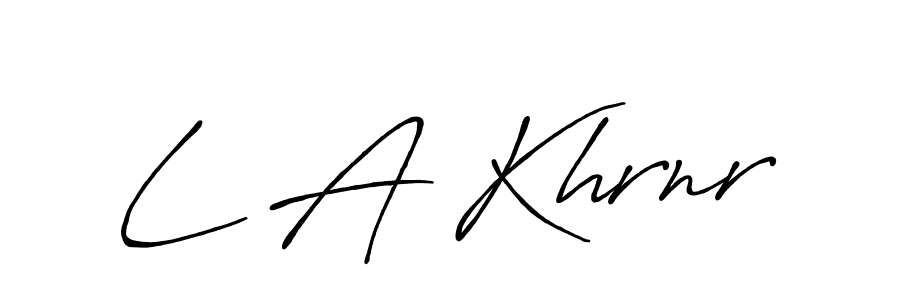 This is the best signature style for the L A Khrnr name. Also you like these signature font (Antro_Vectra_Bolder). Mix name signature. L A Khrnr signature style 7 images and pictures png