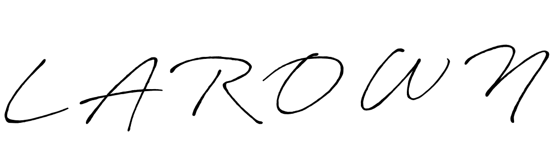 The best way (Antro_Vectra_Bolder) to make a short signature is to pick only two or three words in your name. The name L A R O W N include a total of six letters. For converting this name. L A R O W N signature style 7 images and pictures png