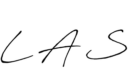 How to make L A S name signature. Use Antro_Vectra_Bolder style for creating short signs online. This is the latest handwritten sign. L A S signature style 7 images and pictures png