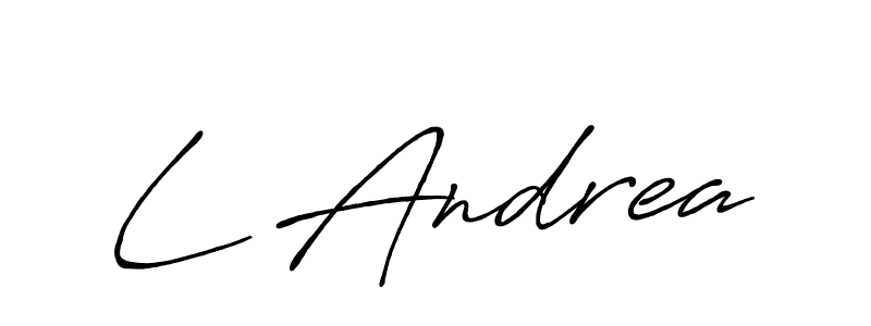 How to make L Andrea name signature. Use Antro_Vectra_Bolder style for creating short signs online. This is the latest handwritten sign. L Andrea signature style 7 images and pictures png