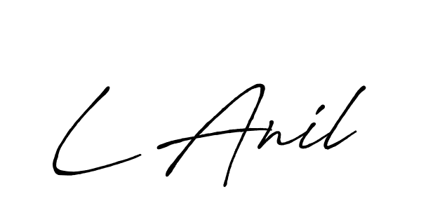 How to make L Anil name signature. Use Antro_Vectra_Bolder style for creating short signs online. This is the latest handwritten sign. L Anil signature style 7 images and pictures png