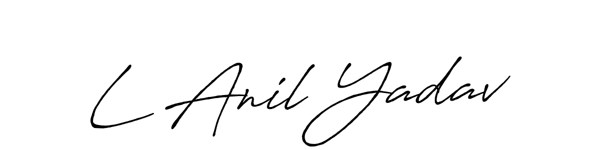 Use a signature maker to create a handwritten signature online. With this signature software, you can design (Antro_Vectra_Bolder) your own signature for name L Anil Yadav. L Anil Yadav signature style 7 images and pictures png