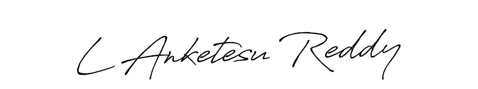 Create a beautiful signature design for name L Anketesu Reddy. With this signature (Antro_Vectra_Bolder) fonts, you can make a handwritten signature for free. L Anketesu Reddy signature style 7 images and pictures png