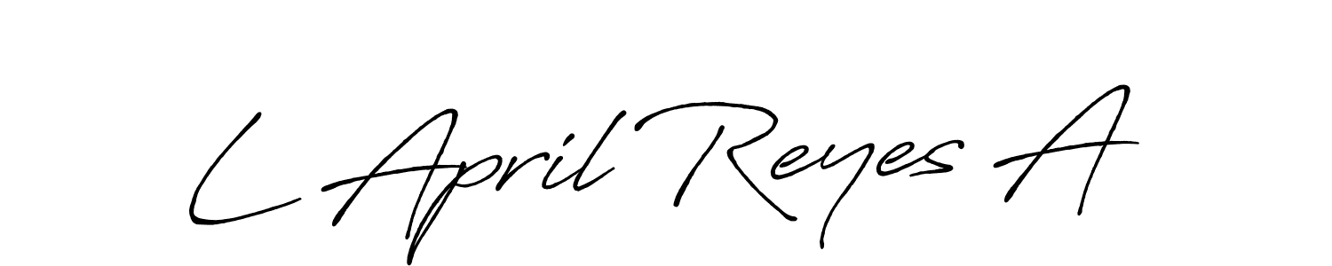 How to make L April Reyes A name signature. Use Antro_Vectra_Bolder style for creating short signs online. This is the latest handwritten sign. L April Reyes A signature style 7 images and pictures png