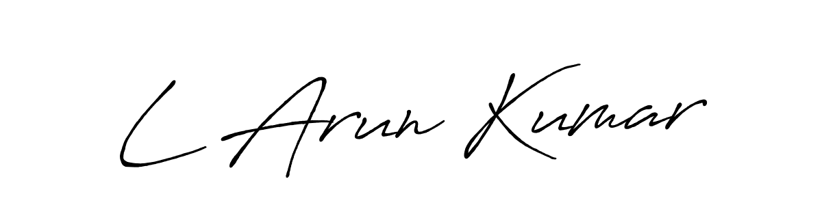 Make a beautiful signature design for name L Arun Kumar. With this signature (Antro_Vectra_Bolder) style, you can create a handwritten signature for free. L Arun Kumar signature style 7 images and pictures png