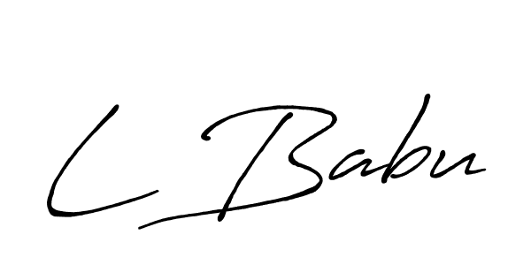 How to make L Babu name signature. Use Antro_Vectra_Bolder style for creating short signs online. This is the latest handwritten sign. L Babu signature style 7 images and pictures png