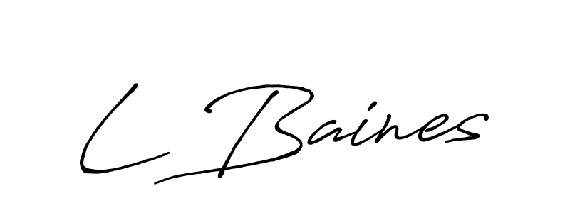 The best way (Antro_Vectra_Bolder) to make a short signature is to pick only two or three words in your name. The name L Baines include a total of six letters. For converting this name. L Baines signature style 7 images and pictures png