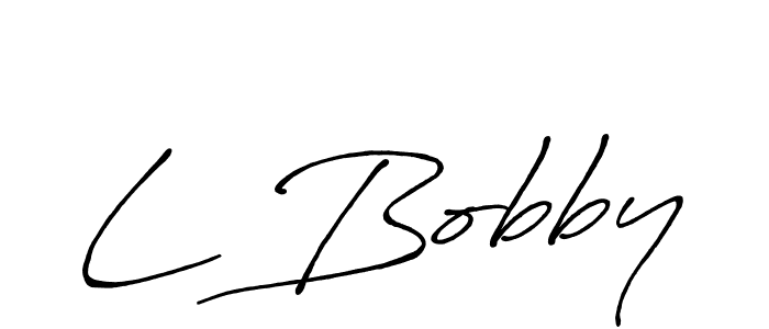 Create a beautiful signature design for name L Bobby. With this signature (Antro_Vectra_Bolder) fonts, you can make a handwritten signature for free. L Bobby signature style 7 images and pictures png