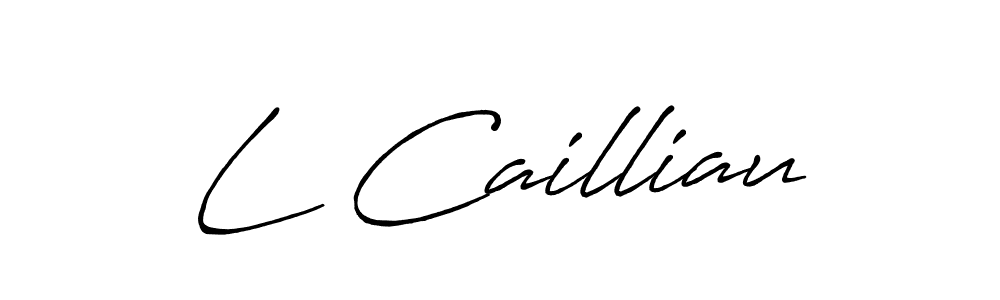 The best way (Antro_Vectra_Bolder) to make a short signature is to pick only two or three words in your name. The name L Cailliau include a total of six letters. For converting this name. L Cailliau signature style 7 images and pictures png