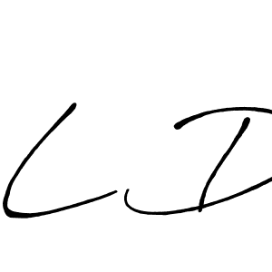 The best way (Antro_Vectra_Bolder) to make a short signature is to pick only two or three words in your name. The name L D include a total of six letters. For converting this name. L D signature style 7 images and pictures png