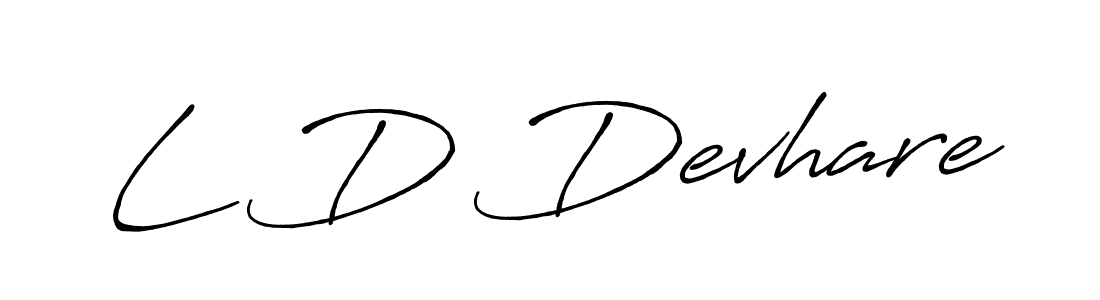 Also You can easily find your signature by using the search form. We will create L D Devhare name handwritten signature images for you free of cost using Antro_Vectra_Bolder sign style. L D Devhare signature style 7 images and pictures png