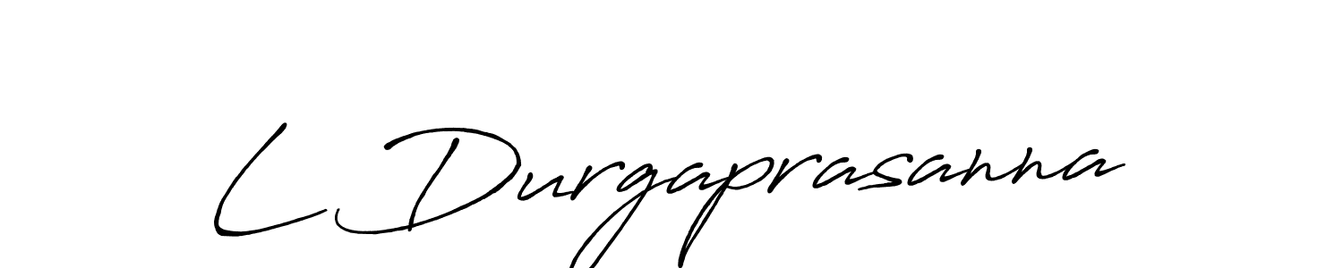 Make a beautiful signature design for name L Durgaprasanna. With this signature (Antro_Vectra_Bolder) style, you can create a handwritten signature for free. L Durgaprasanna signature style 7 images and pictures png