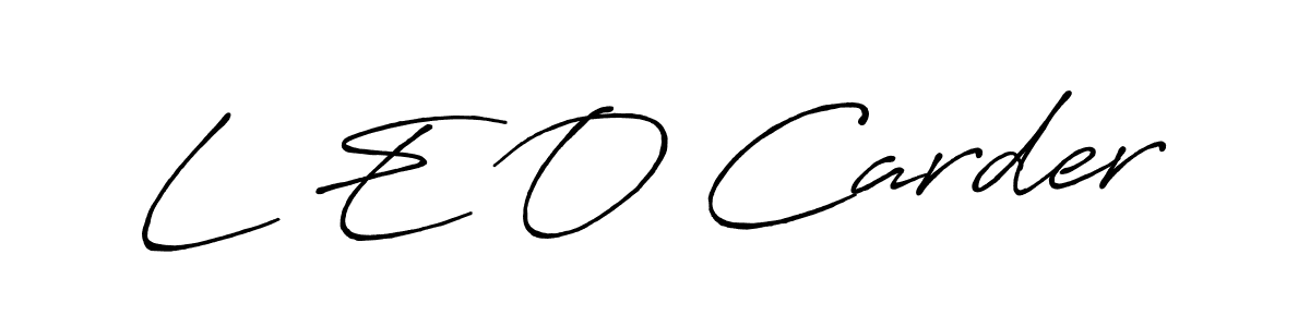 if you are searching for the best signature style for your name L E O Carder. so please give up your signature search. here we have designed multiple signature styles  using Antro_Vectra_Bolder. L E O Carder signature style 7 images and pictures png