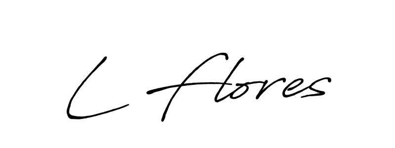How to make L Flores name signature. Use Antro_Vectra_Bolder style for creating short signs online. This is the latest handwritten sign. L Flores signature style 7 images and pictures png