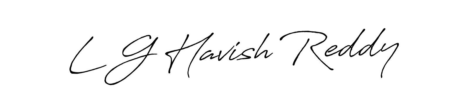 Also we have L G Havish Reddy name is the best signature style. Create professional handwritten signature collection using Antro_Vectra_Bolder autograph style. L G Havish Reddy signature style 7 images and pictures png