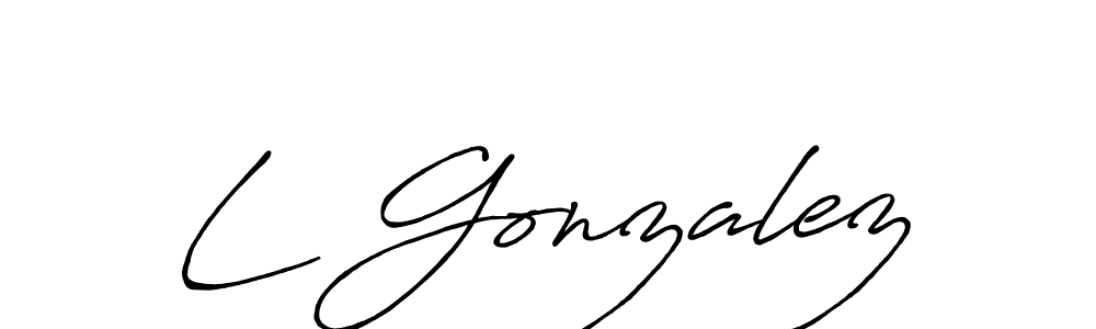 Make a beautiful signature design for name L Gonzalez. With this signature (Antro_Vectra_Bolder) style, you can create a handwritten signature for free. L Gonzalez signature style 7 images and pictures png