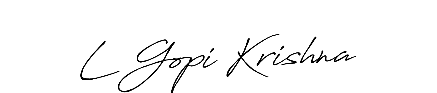 Make a beautiful signature design for name L Gopi Krishna. With this signature (Antro_Vectra_Bolder) style, you can create a handwritten signature for free. L Gopi Krishna signature style 7 images and pictures png