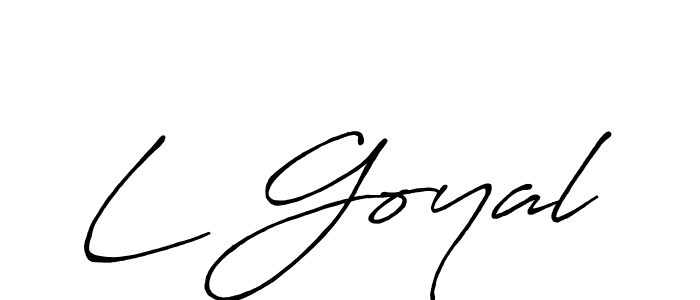 Use a signature maker to create a handwritten signature online. With this signature software, you can design (Antro_Vectra_Bolder) your own signature for name L Goyal. L Goyal signature style 7 images and pictures png