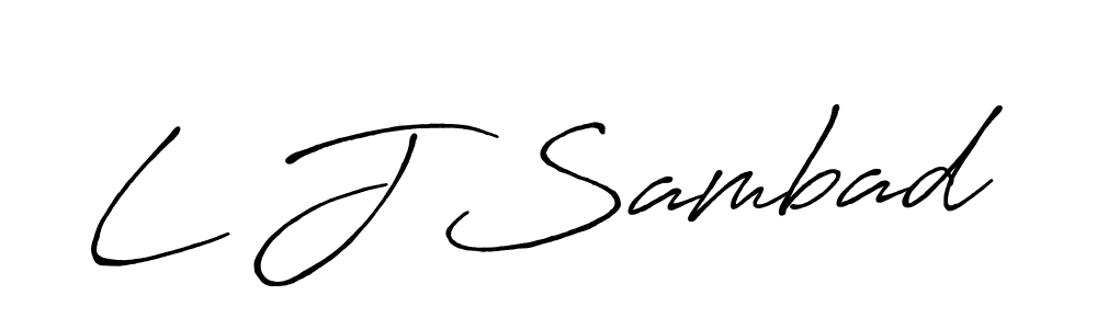 Use a signature maker to create a handwritten signature online. With this signature software, you can design (Antro_Vectra_Bolder) your own signature for name L J Sambad. L J Sambad signature style 7 images and pictures png