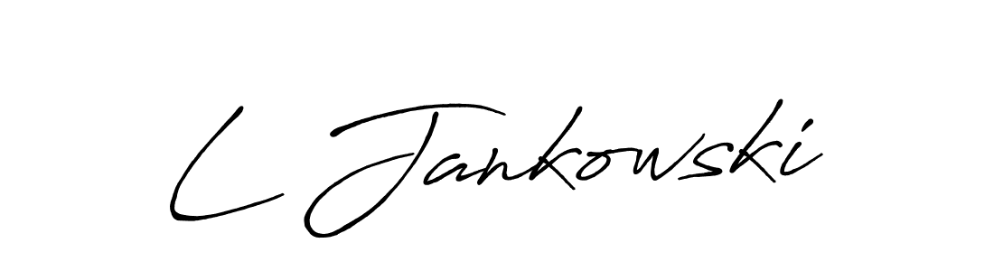 Use a signature maker to create a handwritten signature online. With this signature software, you can design (Antro_Vectra_Bolder) your own signature for name L Jankowski. L Jankowski signature style 7 images and pictures png