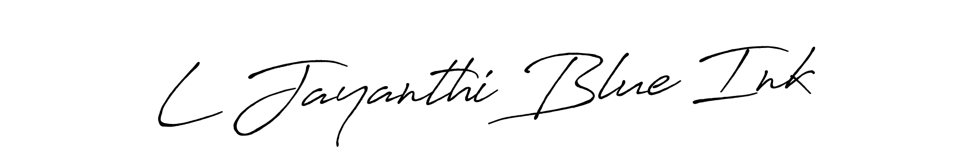 Create a beautiful signature design for name L Jayanthi Blue Ink. With this signature (Antro_Vectra_Bolder) fonts, you can make a handwritten signature for free. L Jayanthi Blue Ink signature style 7 images and pictures png
