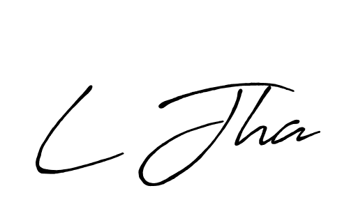 How to make L Jha signature? Antro_Vectra_Bolder is a professional autograph style. Create handwritten signature for L Jha name. L Jha signature style 7 images and pictures png