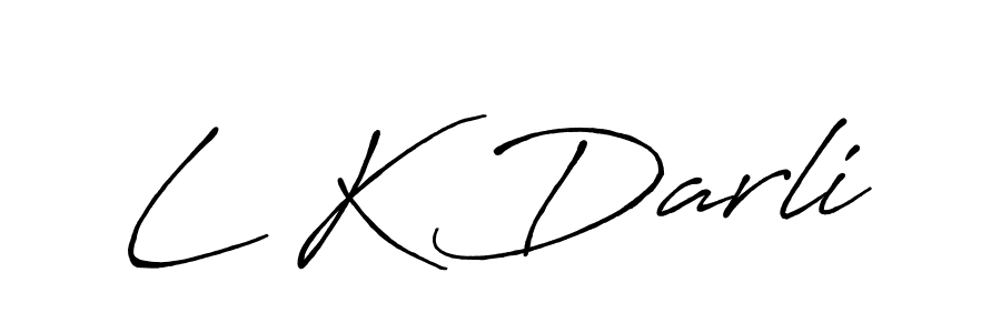 Create a beautiful signature design for name L K Darli. With this signature (Antro_Vectra_Bolder) fonts, you can make a handwritten signature for free. L K Darli signature style 7 images and pictures png