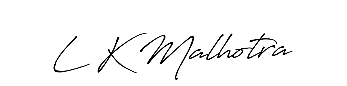 Make a beautiful signature design for name L K Malhotra. With this signature (Antro_Vectra_Bolder) style, you can create a handwritten signature for free. L K Malhotra signature style 7 images and pictures png