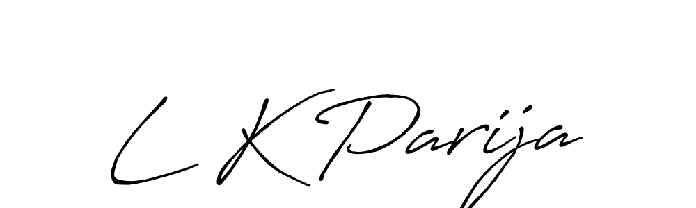 Design your own signature with our free online signature maker. With this signature software, you can create a handwritten (Antro_Vectra_Bolder) signature for name L K Parija. L K Parija signature style 7 images and pictures png