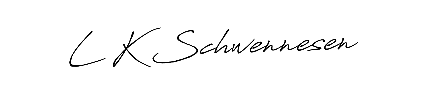 Use a signature maker to create a handwritten signature online. With this signature software, you can design (Antro_Vectra_Bolder) your own signature for name L K Schwennesen. L K Schwennesen signature style 7 images and pictures png