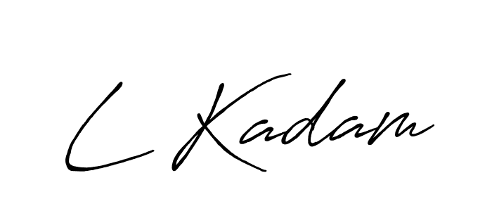 Design your own signature with our free online signature maker. With this signature software, you can create a handwritten (Antro_Vectra_Bolder) signature for name L Kadam. L Kadam signature style 7 images and pictures png