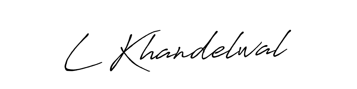 if you are searching for the best signature style for your name L Khandelwal. so please give up your signature search. here we have designed multiple signature styles  using Antro_Vectra_Bolder. L Khandelwal signature style 7 images and pictures png