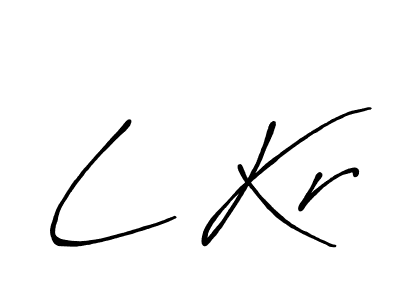 The best way (Antro_Vectra_Bolder) to make a short signature is to pick only two or three words in your name. The name L Kr include a total of six letters. For converting this name. L Kr signature style 7 images and pictures png