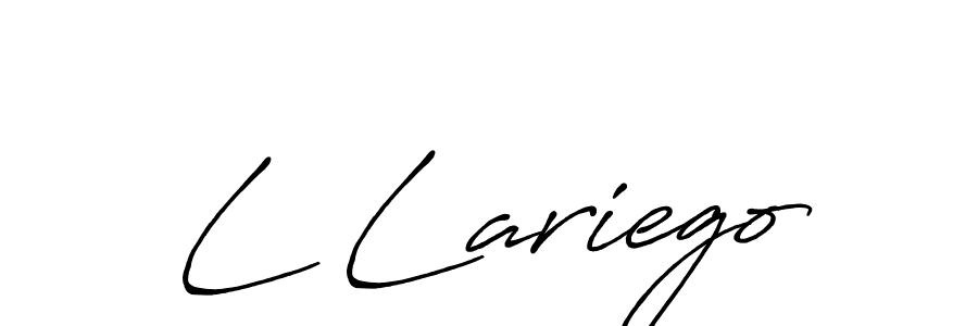 Use a signature maker to create a handwritten signature online. With this signature software, you can design (Antro_Vectra_Bolder) your own signature for name L Lariego. L Lariego signature style 7 images and pictures png