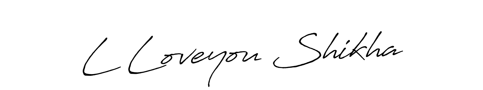 Make a beautiful signature design for name L Loveyou Shikha. With this signature (Antro_Vectra_Bolder) style, you can create a handwritten signature for free. L Loveyou Shikha signature style 7 images and pictures png