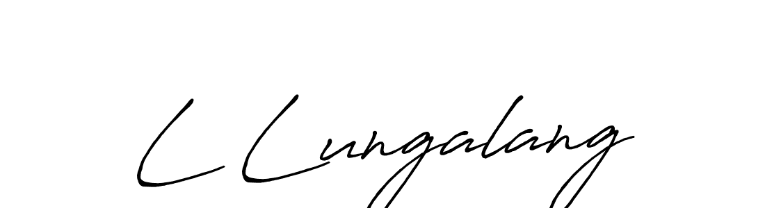 How to make L Lungalang name signature. Use Antro_Vectra_Bolder style for creating short signs online. This is the latest handwritten sign. L Lungalang signature style 7 images and pictures png
