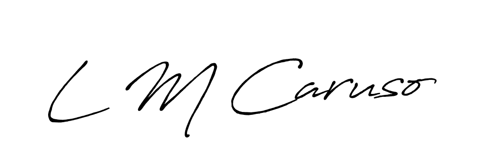 How to make L M Caruso name signature. Use Antro_Vectra_Bolder style for creating short signs online. This is the latest handwritten sign. L M Caruso signature style 7 images and pictures png