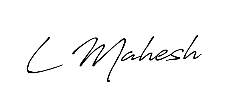 if you are searching for the best signature style for your name L Mahesh. so please give up your signature search. here we have designed multiple signature styles  using Antro_Vectra_Bolder. L Mahesh signature style 7 images and pictures png