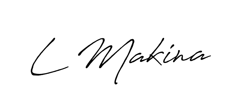 if you are searching for the best signature style for your name L Makina. so please give up your signature search. here we have designed multiple signature styles  using Antro_Vectra_Bolder. L Makina signature style 7 images and pictures png