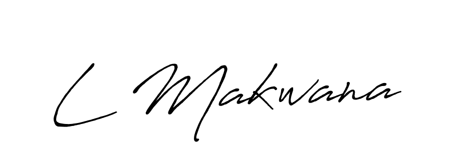 How to make L Makwana name signature. Use Antro_Vectra_Bolder style for creating short signs online. This is the latest handwritten sign. L Makwana signature style 7 images and pictures png
