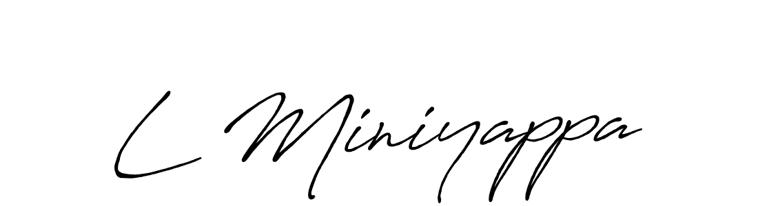 How to make L Miniyappa name signature. Use Antro_Vectra_Bolder style for creating short signs online. This is the latest handwritten sign. L Miniyappa signature style 7 images and pictures png