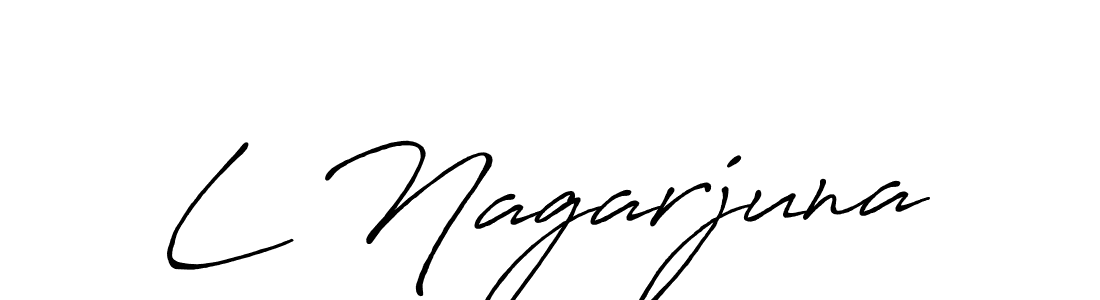 L Nagarjuna stylish signature style. Best Handwritten Sign (Antro_Vectra_Bolder) for my name. Handwritten Signature Collection Ideas for my name L Nagarjuna. L Nagarjuna signature style 7 images and pictures png