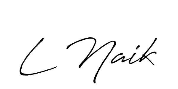 Design your own signature with our free online signature maker. With this signature software, you can create a handwritten (Antro_Vectra_Bolder) signature for name L Naik. L Naik signature style 7 images and pictures png