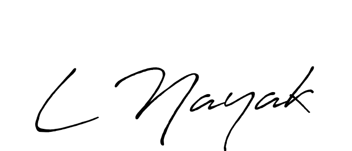 Make a beautiful signature design for name L Nayak. With this signature (Antro_Vectra_Bolder) style, you can create a handwritten signature for free. L Nayak signature style 7 images and pictures png