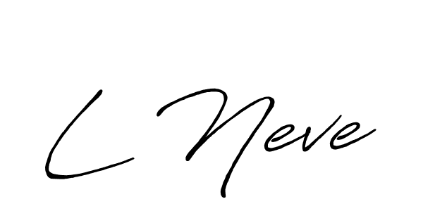 The best way (Antro_Vectra_Bolder) to make a short signature is to pick only two or three words in your name. The name L Neve include a total of six letters. For converting this name. L Neve signature style 7 images and pictures png