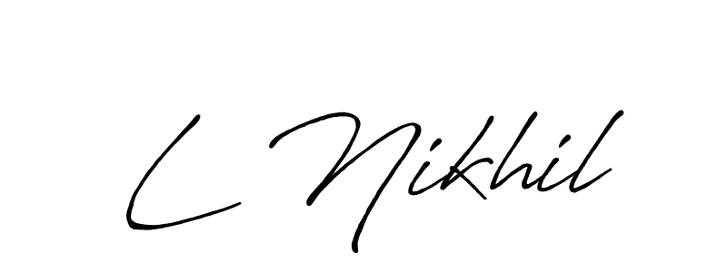 You can use this online signature creator to create a handwritten signature for the name L Nikhil. This is the best online autograph maker. L Nikhil signature style 7 images and pictures png