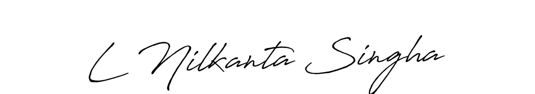 Create a beautiful signature design for name L Nilkanta Singha. With this signature (Antro_Vectra_Bolder) fonts, you can make a handwritten signature for free. L Nilkanta Singha signature style 7 images and pictures png